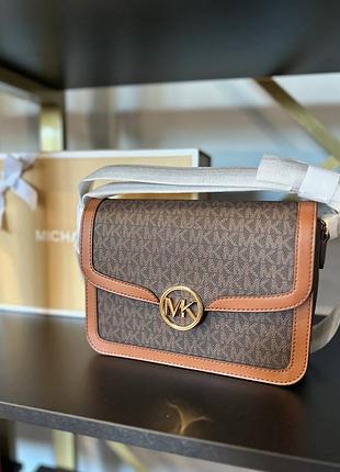 Mk leida medium signature logo shoulder bag