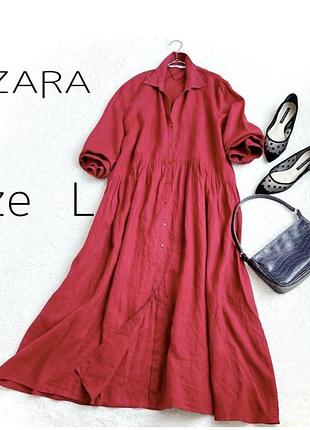Лляне плаття zara