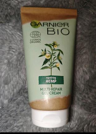 Крем-гель для обличчя garnier bio repairing hemp з органічною олією коноплі та вітаміном е  для догляду за чутливою та виснаженою шкірою 3 шт