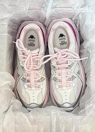 Жіночі кросівки kappa біло-рожеві спортивні