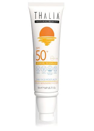 Сонцезахисний зволожуючий крем-протектор для обличчя з spf 50+ thalia, 50 мл/222001