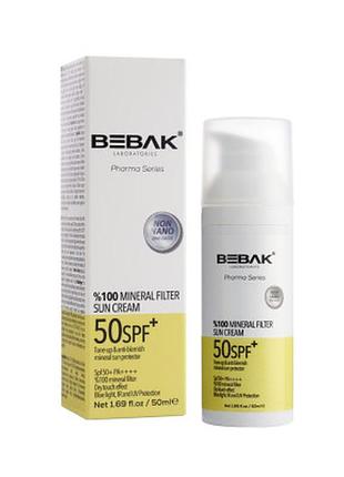 Солнцезащитный минеральный крем для лица spf 50+ bebak pharma, 50 мл/242010