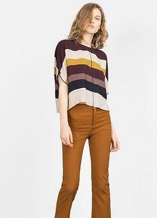 Стильна укорочена блуза в різнокольорову
смужку zara xs-s