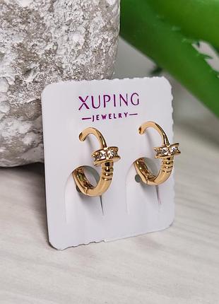 Серьги из медицинского золота позолота 18к xuping