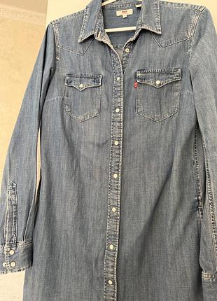 Джинсова жіноча сукня-рубашка levis (s,m)