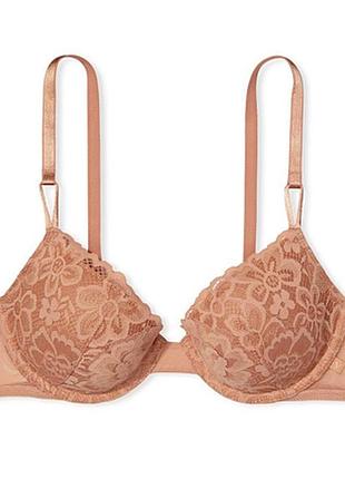 Бюстгальтер push up кружевной кофе с молоком victoria ́s secret