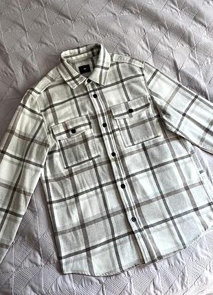 Сорочка чоловіча h&m в клітинку, розмір м, тепла з вмістом вовни