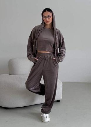Костюм велюровий трійка