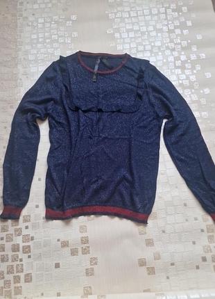 Нарядный темно-синий джемпер с люрексом je m'appelle размер l