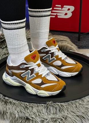 Кроссовки new balance 9060, свет коричневые