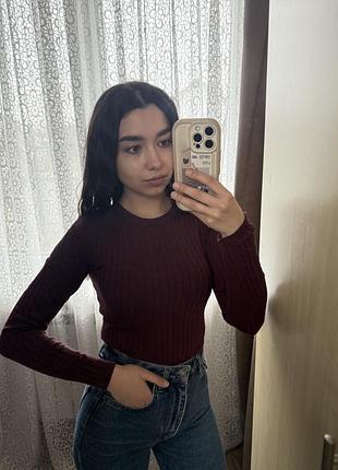 Жіночий гольф бордовий колір s