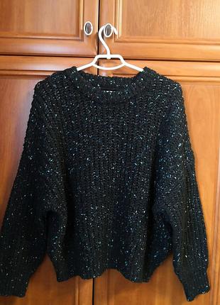 Светр жіночий об'ємний темно синього кольору