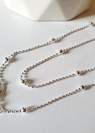 Серебряная цепочка с шариками 50см