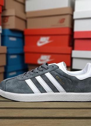 Чоловічі кросівки adidas gazelle темно сірі
