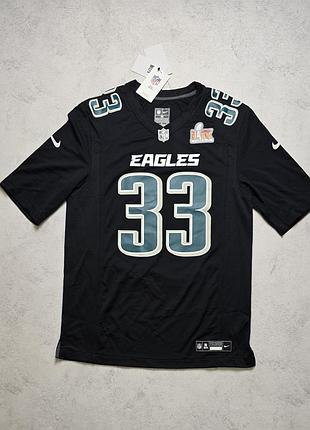 Американский футбол cooper dejean #33 eagles nike super bowl lix champions jersey