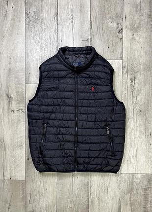 Polo ralph lauren жилетка 56 xl размер стеганая демисезонная черная