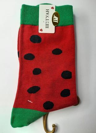 Шкарпетки жіночі високі яскраві кольорові з фруктовим принтом преміум якість шугуан