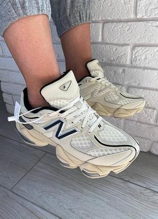 New balance 9060 cream black silver