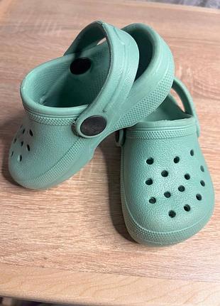 Детские сабо crocs classic clog в мятном цвете