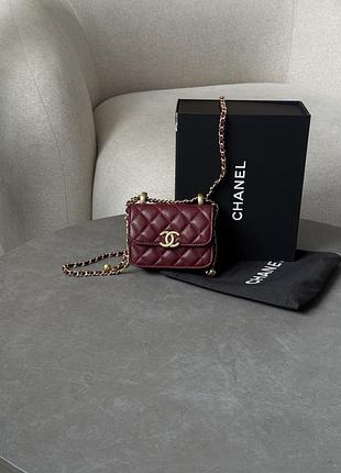 Сумочка quilted perfect fit flap coin purse burgundy/gold🤗