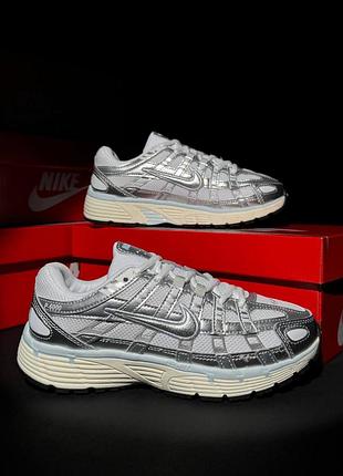 Женские кроссовки nike p-6000 silver beige