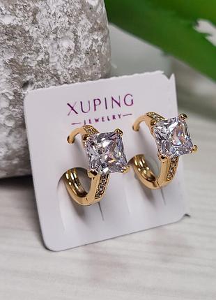 Серьги из медицинского золота позолота 18к xuping