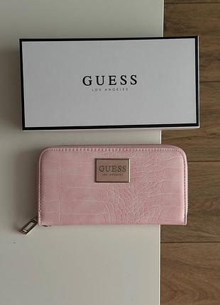 Женский кошелек guess, пудровый женский кошелек guess