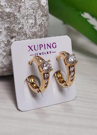 Серьги из медицинского золота позолота 18к xuping