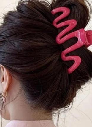 Заколка краб для волос fashion accessorize розовая, крабик для волос женский