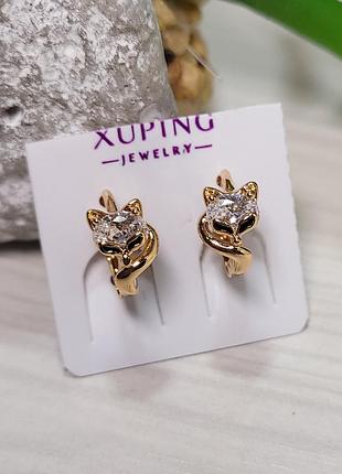 Серьги из медицинского золота позолота 18к xuping