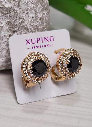 Серьги из медицинского золота позолота 18к xuping