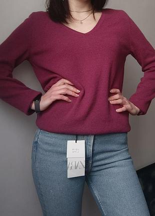 Кашемірова кофта пуловер cashmere collection фіолетовий s
