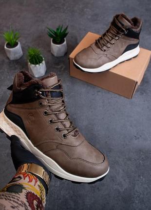 Зимние мужские ботинки с мехом haroso mamba коричневые (хоросо, черевики)3 фото