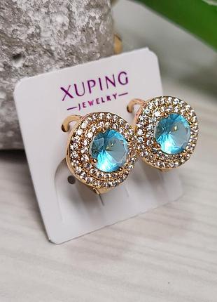Серьги из медицинского золота позолота 18к xuping