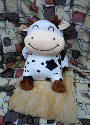 Игрушка подушка +плед коровка .110х160.