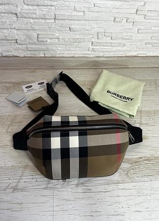 Стильна сумка бананка burberry