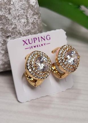 Серьги из медицинского золота позолота 18к xuping