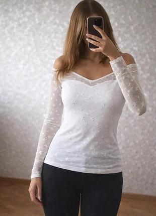 Нова біленька кофтинка guess оригінал базова тренд з довгим рукавом без бірки