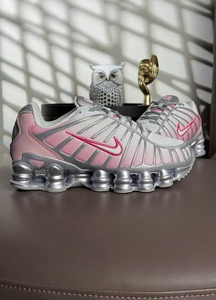 🌺женские кроссовки nike shox tl pink metallic