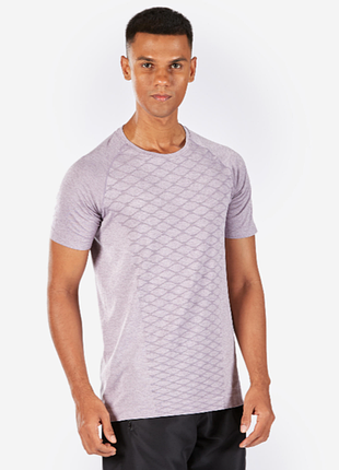 Бесшовная футболка для фитнеса и тренировок, сиреневого цвета - xl| decathlon domyos
