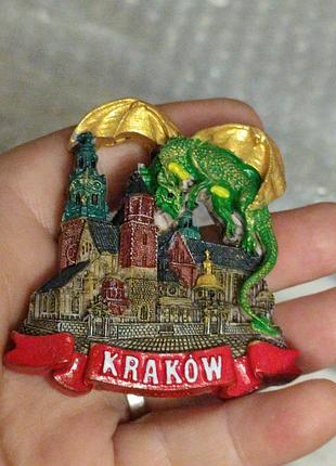 Магнит на холодильник краков krakow польша дракон