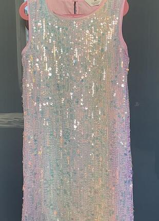 Сукня для дівчинки h&m з паєтками 9-10 років, зріст 140 см