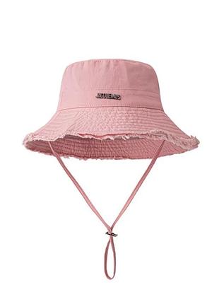 Панама з принтом jacquemus рожева