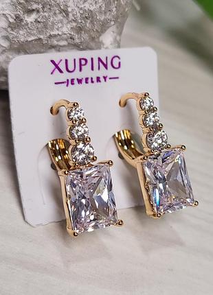 Сережки з медичного золота позолота 18к xuping