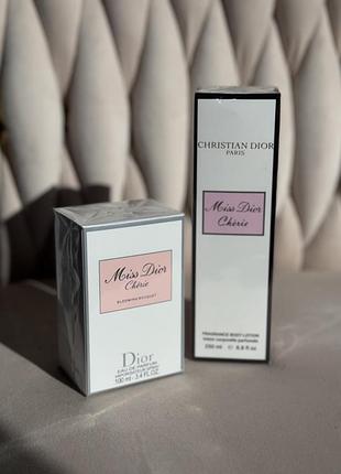 Набір miss dior cherie 2в1🌸парфуми 100 мл франція+крем для тіла парфумований міс діор чері