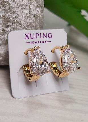Серьги из медицинского золота позолота 18к xuping