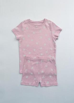 Дитяча рожева піжама на літо з шортиками для дівчинки 5-6 років бренду next