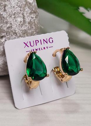 Серьги из медицинского золота позолота 18к xuping
