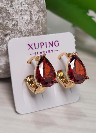 Серьги из медицинского золота позолота 18к xuping