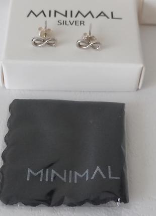 Серьги minimal серебро 3